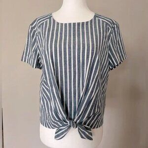 Mo:Vint tie-front boxy shirt